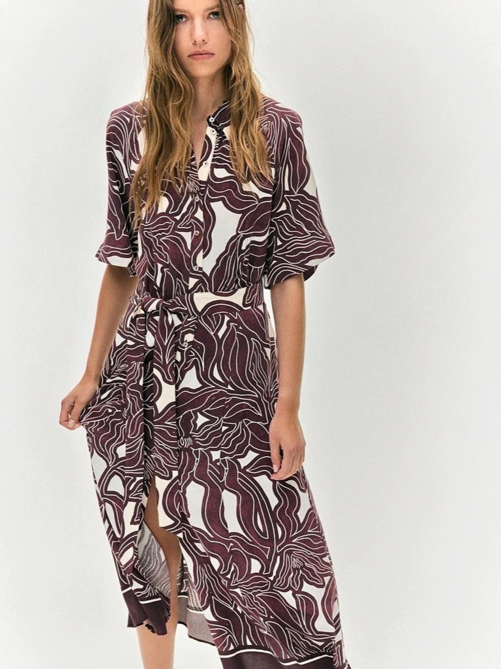 H&Medium Abstract Print Midi Dress Size Medium Like New